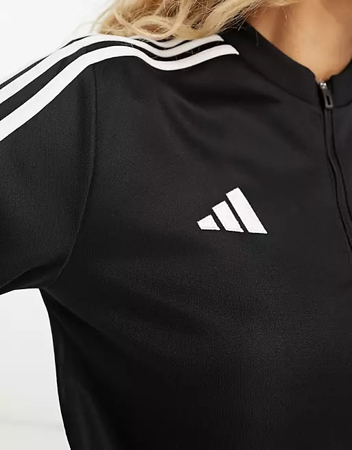 《英國代購》adidas 愛迪達 足球 Tiro 23 黑色 1/4 拉鍊上衣